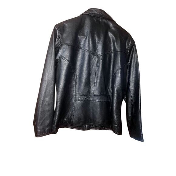 Black Leather Jacket Maxima by Wilson Leather Size Large - Picture 4 of 4